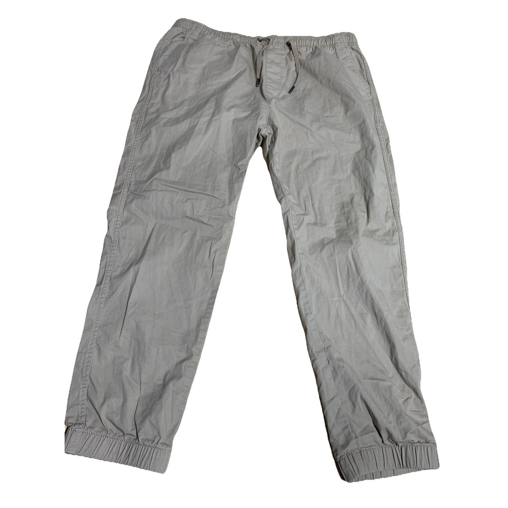 Gap Mens Casual Joggers Pants XL Beige Elastic Waist Cotton Blend Stretch‎